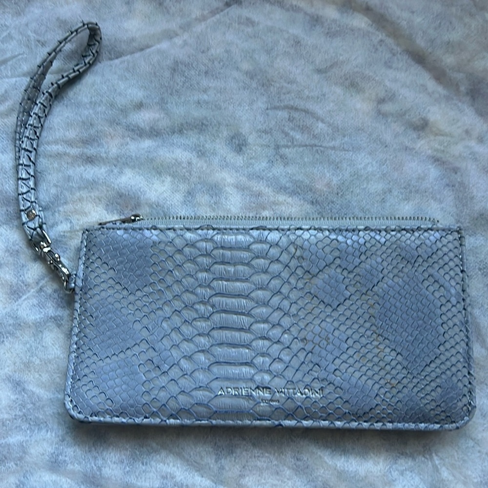 Snake skin look wallet wristlet gray